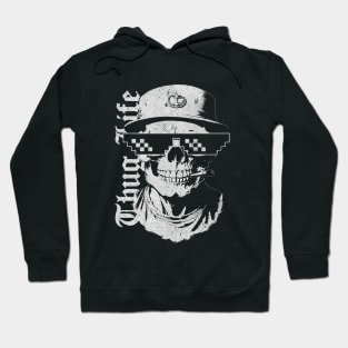 THUG LIFE SKULL Vintage Stencil Hoodie